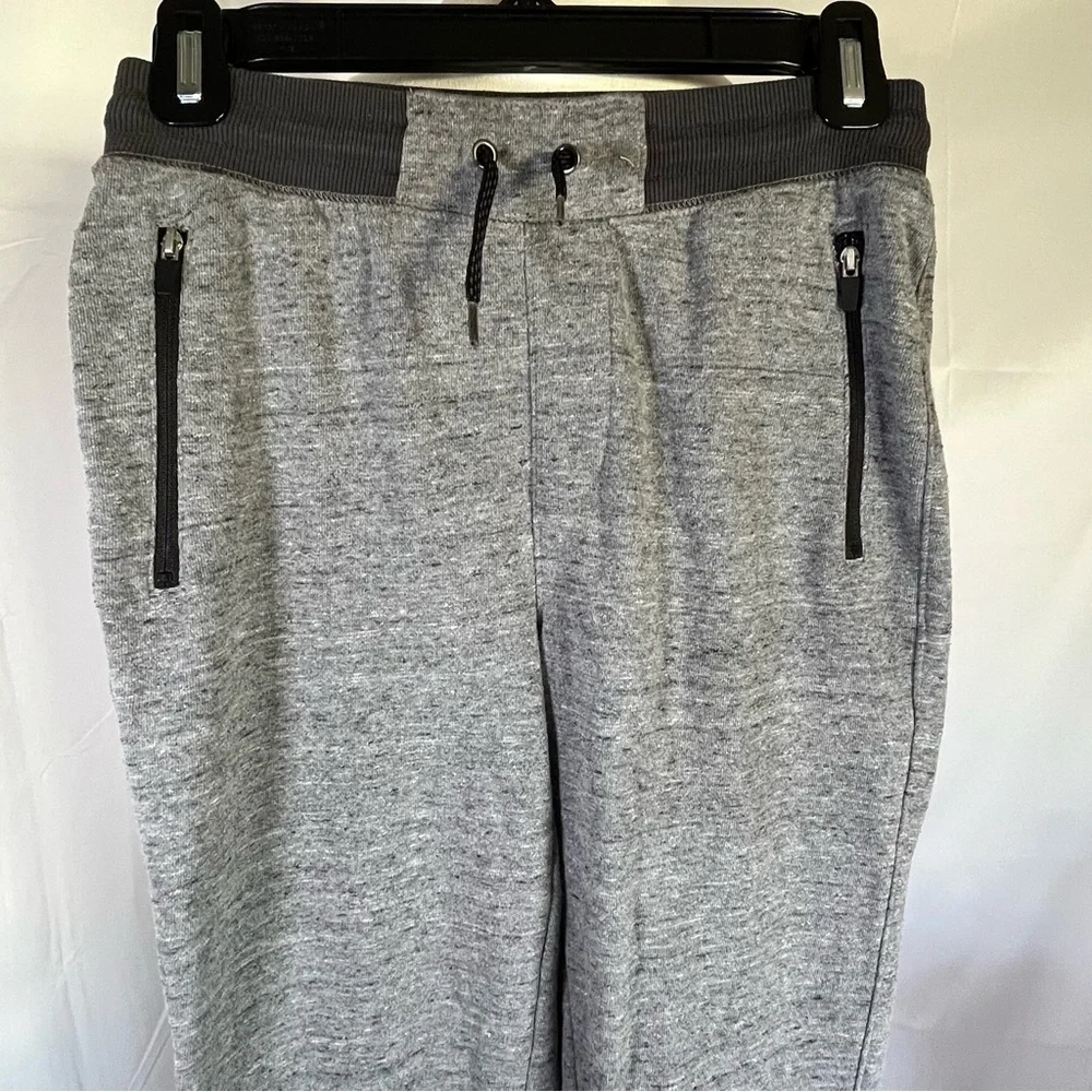 Old Navy‎ boys stretch joggers Heathered Gray w/Black cuffs Size Large 10-12